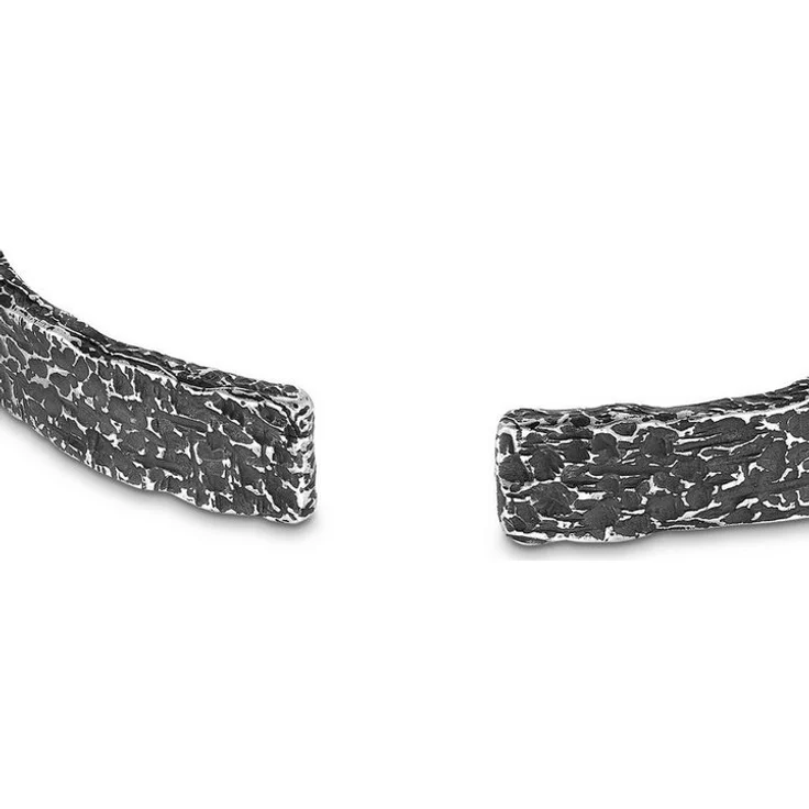UNSAME Herren-Cuff Armreif, 925er Silber mit gebürsteter Oberfläche, Breite 0,8 cm