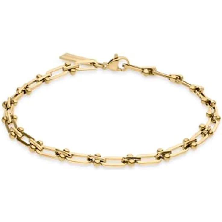 LIEBESKIND BERLIN Bracelet, Elegantes Armband aus poliertem Edelstahl IP Gold, verstellbare Gliederkette bis 21 cm, wasserfest & hautfreundlich