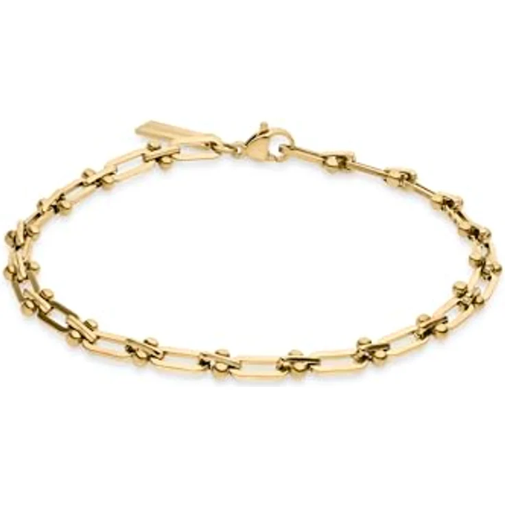 LIEBESKIND BERLIN Bracelet, Elegantes Armband aus poliertem Edelstahl IP Gold, verstellbare Gliederkette bis 21 cm, wasserfest & hautfreundlich – Bild 1