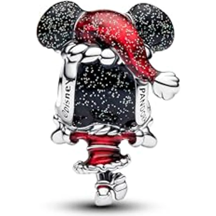 PANDORA Moments Disney Minnie Maus Weihnachten Charm, Sterling-Silber mit Emaille-Details, Kompatibel mit Moments, 794218C01 – Bild 2