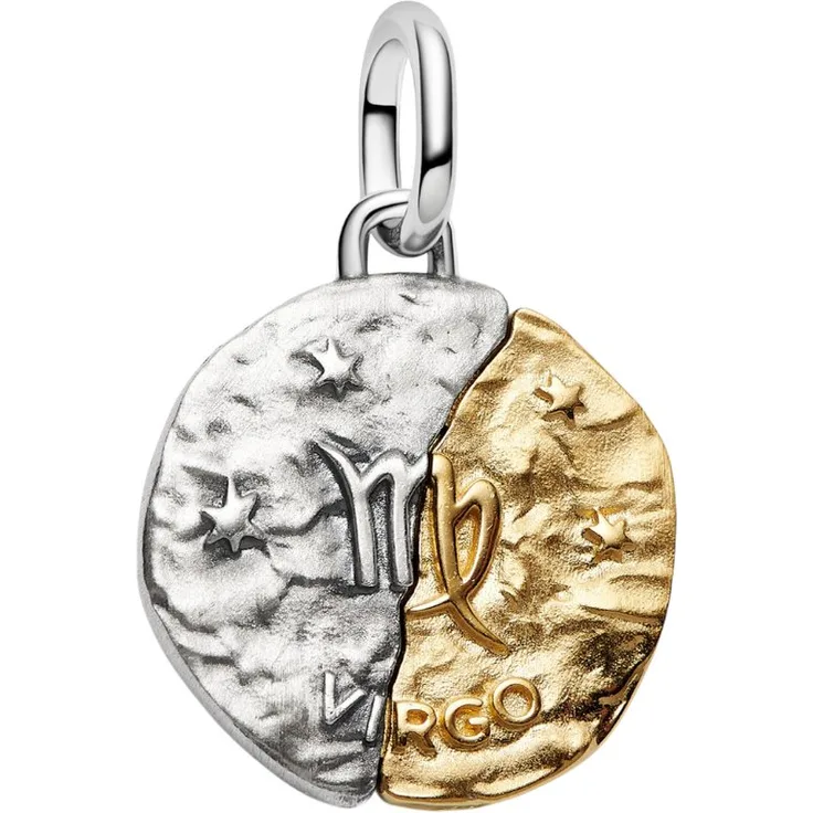 Pandora Charm Medaillon Sternzeichen Jungfrau 764992C01, Bicolor Design mit Zirkonia, 16 mm