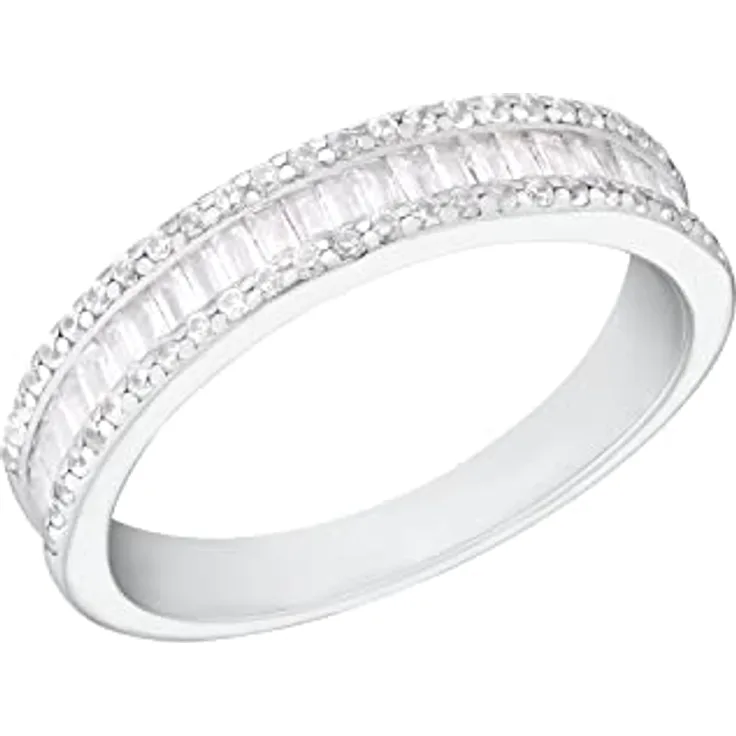 Amor Damenring 925 Sterling Silber mit gravierbarem Zirkonia, hochglanzpoliert, in Schmuck Geschenk Box, 2035622