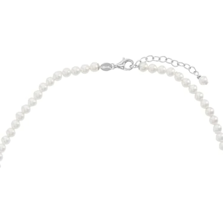 Amor Damen Kette mit Herz-Anhänger aus 925 Sterling Silber, 42+3 cm, mit Muschelkernperle und Kristall, inkl. Geschenkbox – Bild 3