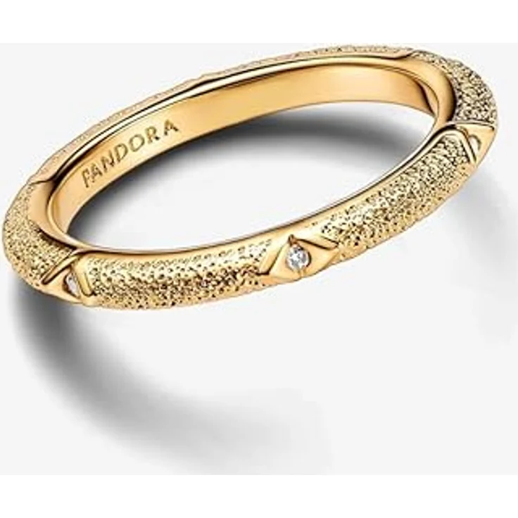 PANDORA ME Struktur & Steine Ring, Sterling Silber mit vergoldeter Metalllegierung und Zirkonia Steinen, Größe 58, 163322C01-58 – Bild 5