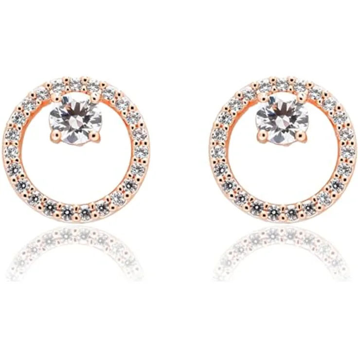 Swarovski Ohrstecker Constella Pavé 5692263, vergoldete Metall-Ohrstecker mit weißen Swarovski-Kristallen


