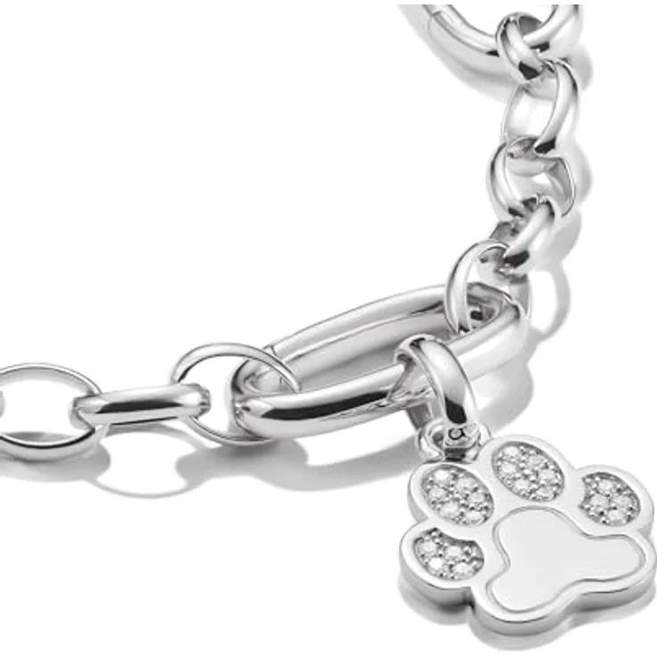 THOMAS SABO Charm-Anhänger Pfote mit Steinen, Silber, recyceltes 925 Silber, Karabinerhaken – Bild 2
