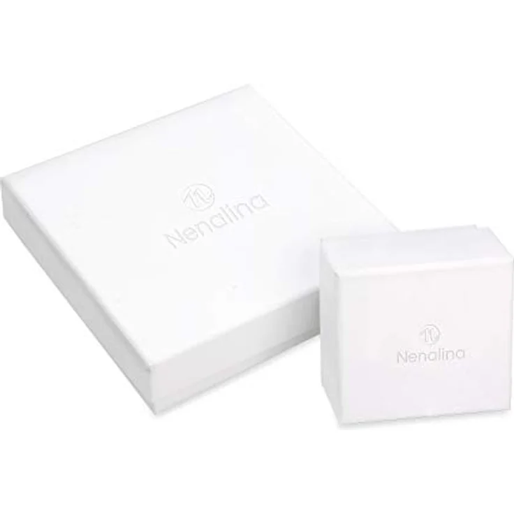 Nenalina Damenring Silber 925, gebürsteter Silberring mit weißer Glasperle, anlaufgeschützt, elegantes Accessoire – Bild 5