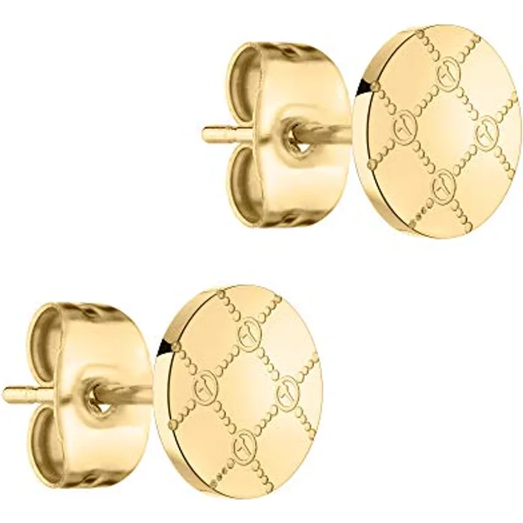Tamaris TJ-0050-E-07, Damen-Ohrringe aus Edelstahl IP Gold, 0,7 cm, Steckverschluss, in Geschenkverpackung