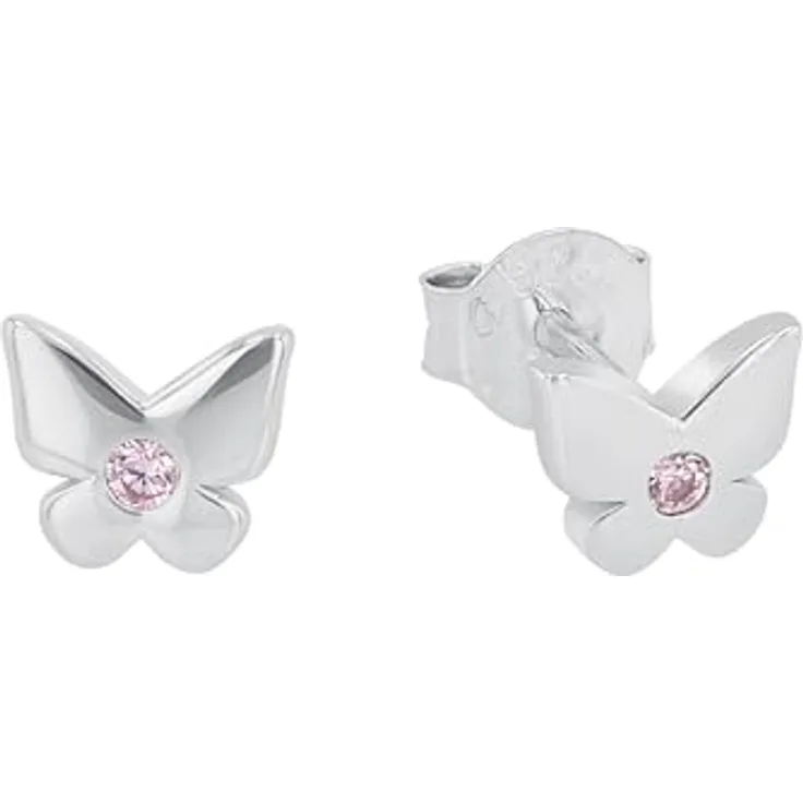 Prinzessin Lillifee Ohrstecker Butterflylove, 925 Sterling Silber mit Zirkonia, ca. 5 mm, Kinder-Ohrschmuck