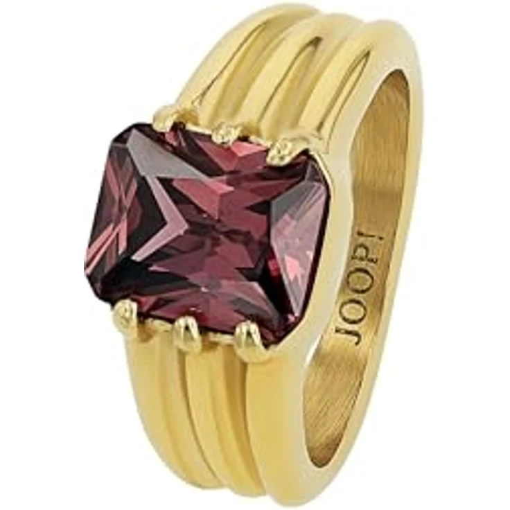 JOOP! Damenring aus Edelstahl, 11 mm, mit Zirkonia, gold, in Geschenkbox – Bild 4