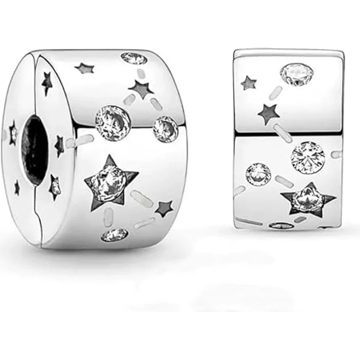 WEIMU Charms Stopper 925 Sterling Silber, Bead Charm Armband Anhänger Spacer, in Weiß (6) für US- und European Bracelets – Bild 1
