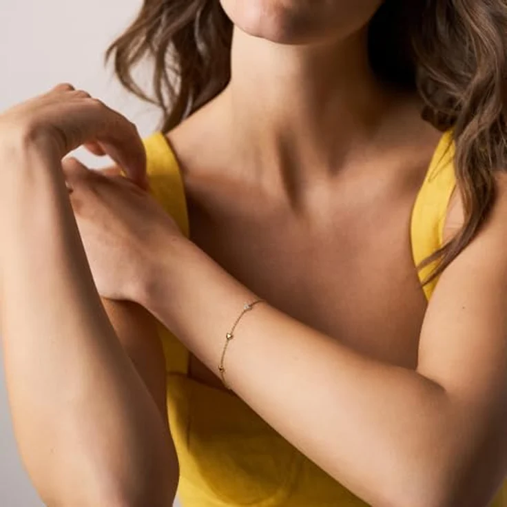 Fossil Sutton Damen Armband, Goldfarbenes Messing mit Karabinerverschluss, 165 mm Länge – Bild 2