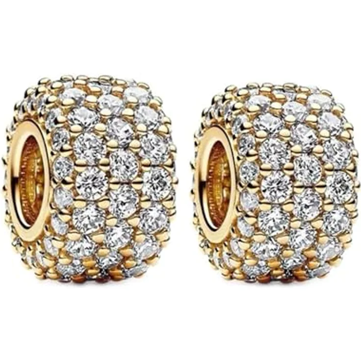 WEIMU Golden Charms 925 Sterling Silber Charm für Armband & Halskette, hypoallergen, Geeignet für Pandora und Biagi, Goldfarben 5