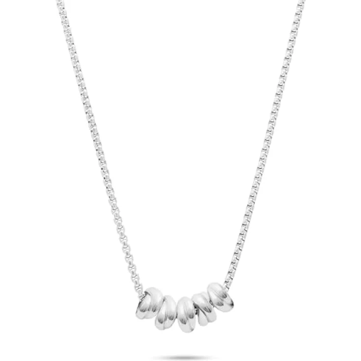 s.Oliver Necklace - Elegante Vierkant-Halskette aus poliertem Edelstahl - Silber - 45 cm - wasserfest & hautfreundlich