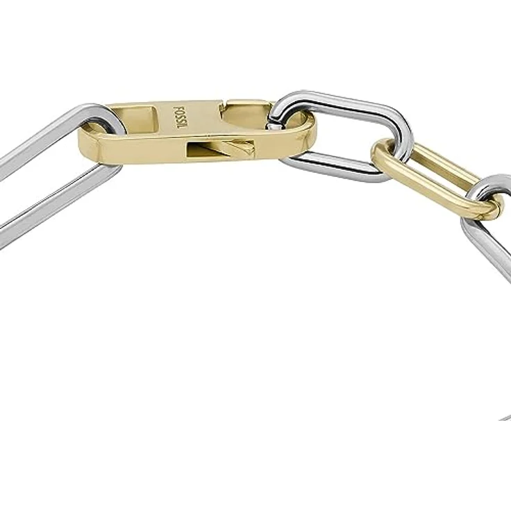 Fossil Damenarmband Heritage D-Link, Edelstahl-Kettenarmband, Bicolor, Poliertes Finish – Bild 4