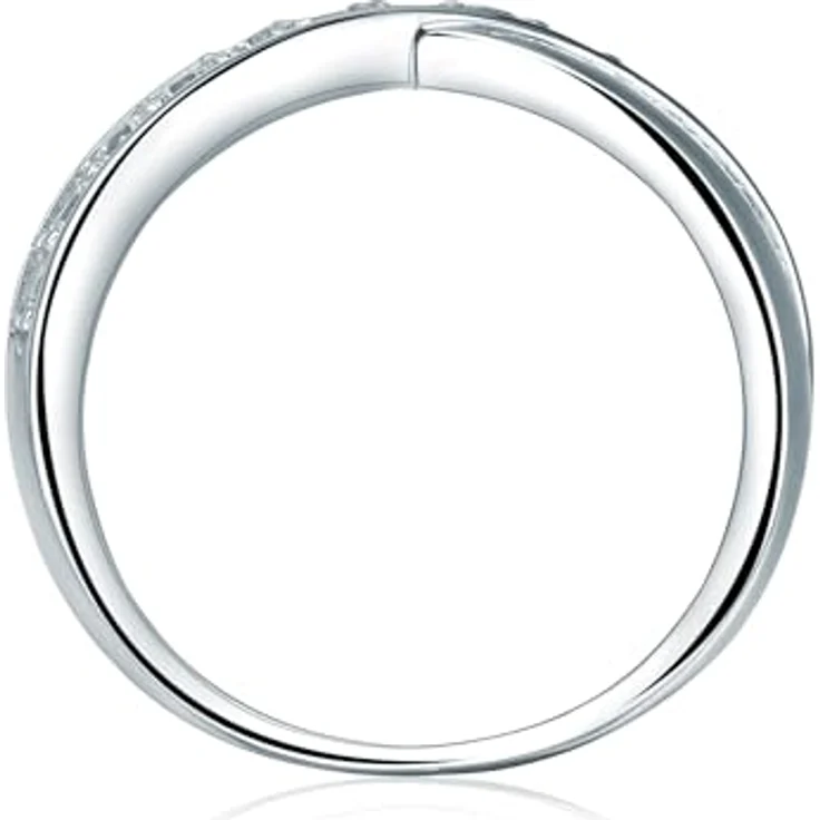 Rafaela Donata Damen Ring 925/- Sterling Silber rhodiniert mit Zirkonia, Wickelring-Optik, weiß – Bild 2