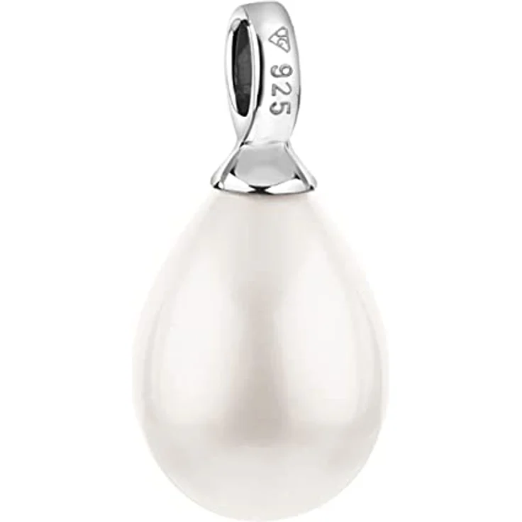 Nenalina Kettenanhänger Muschelkernperle Oval, klassisch elegant, 925 Silber – Bild 2