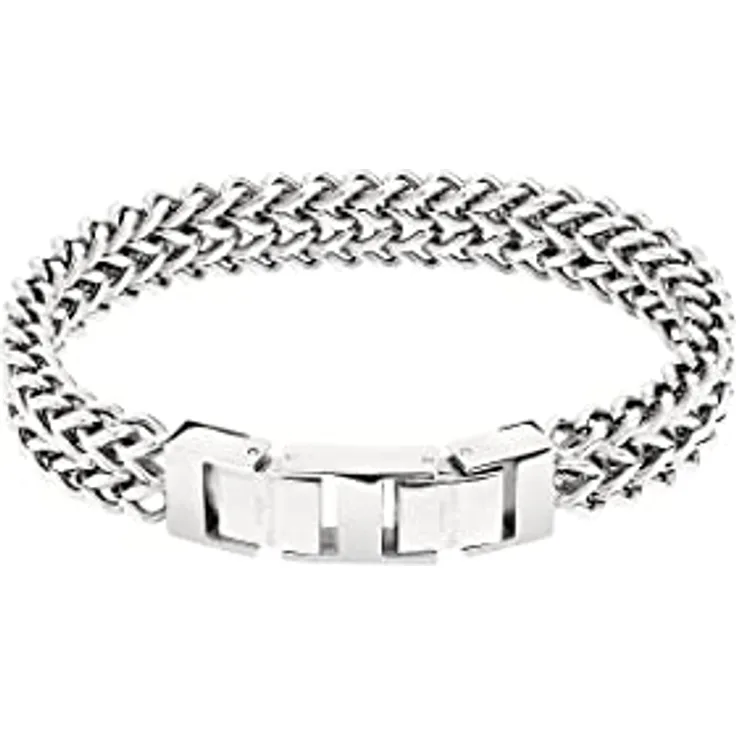 LIEBESKIND Berlin Armband LJ-1000-B-21, Edelstahlarmband mit geflochtener Struktur, Silber, 21 cm Länge