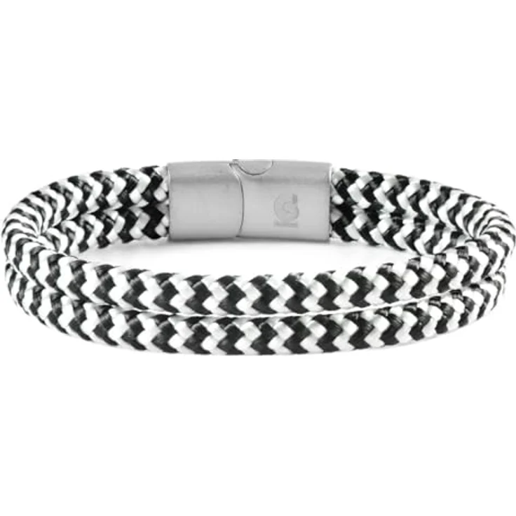 Galeara Noa Segeltau Armband geflochten mit Magnetverschluss, maritim, Damen, weiß - navy, 215 mm – Bild 1