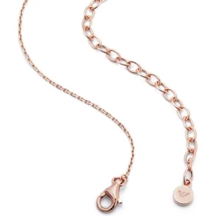 Emporio Armani Damen-Halskette aus Sterlingsilber, Roségoldfarben, mit Karabinerverschluss, poliert – Bild 5