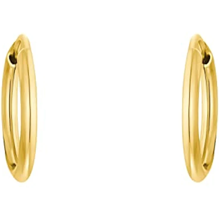 Amor Creolen Damen Ohrschmuck, 1,1 cm aus 585/14 Gold, praktischer Steckverschluss, in Schmuck Geschenk Box – Bild 2