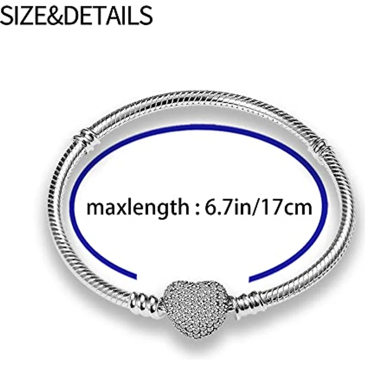 Pandach Damen Armband 925 Sterling Silber, Schlangen-Gliederarmband für empfindliche Haut, ideales Geschenk für Valentinstag, Muttertag, Geburtstage und Weihnachten – Bild 5