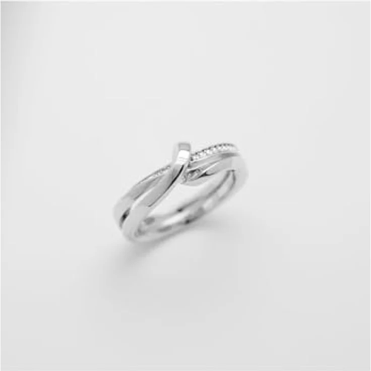 JETTE Damenring 925er recyceltes Silber mit Zirkonia, Größe 53, Silber 32029958 – Bild 2
