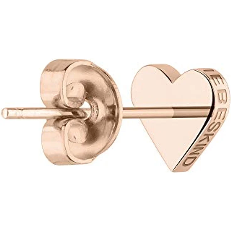 Liebeskind Berlin LJ-0500-E-08, Damen Ohrstecker Herz aus roségoldfarbenem Edelstahl, 7 mm, Steckverschluss – Bild 2