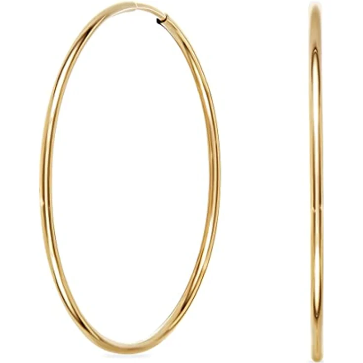 FAVS Damen-Creolen 375er Gelbgold, Durchmesser 30 mm, Stärke 1,2 mm, klassisches Design – Bild 3
