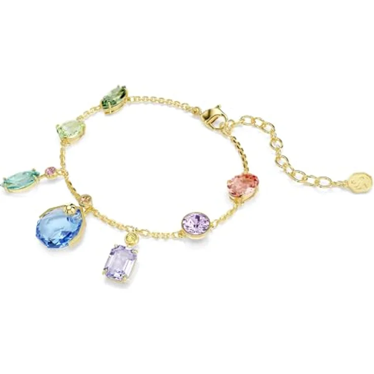 Swarovski Gema Armband, Verschiedene Schliffe, Schwingende Kristalle, Mehrfarbig, Goldlegierungsschicht – Bild 2