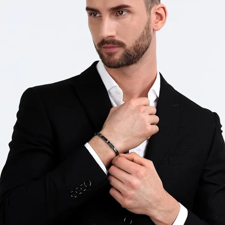 Maserati Ceramic Herren Armband JM223ATZ21, elegantes Schmuckstück aus Edelstahl mit Clipverschluss, 220mm Länge – Bild 4