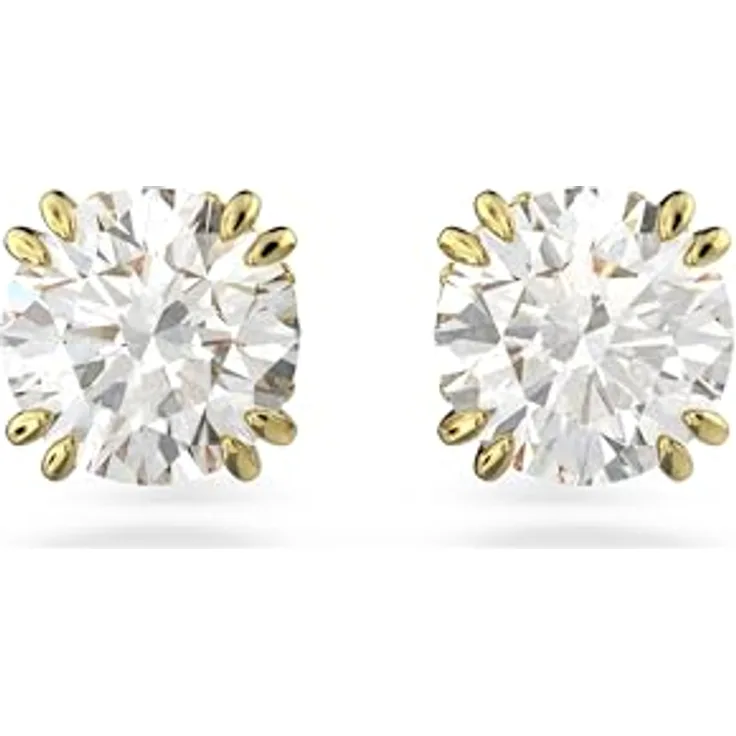 Swarovski Ohrstecker Stilla Round 5642595, vergoldet mit Swarovski-Kristallen, 0,6 cm, gold