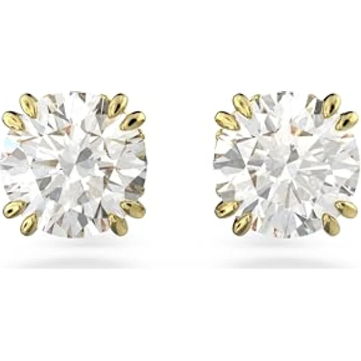 Swarovski Ohrstecker Stilla Round 5642595, vergoldet mit Swarovski-Kristallen, 0,6 cm, gold – Bild 1