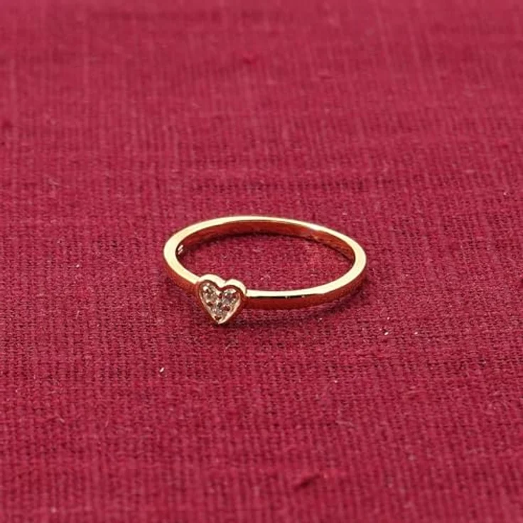trendor Damenring Gold 333/8K Herz mit Zirkonias, eleganter Ring aus Echtgold für Frauen, Ringgröße 50/15,9 – Bild 3