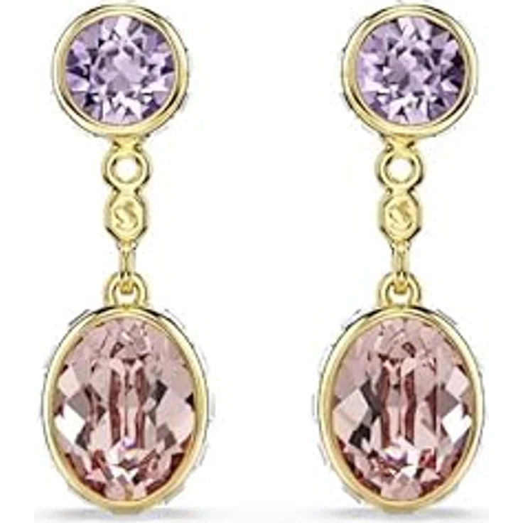 Swarovski Chroma Drop-Ohrhänger, Mehrfarbig mit verschiedenen Schliffen und Goldlegierungsschicht – Bild 3