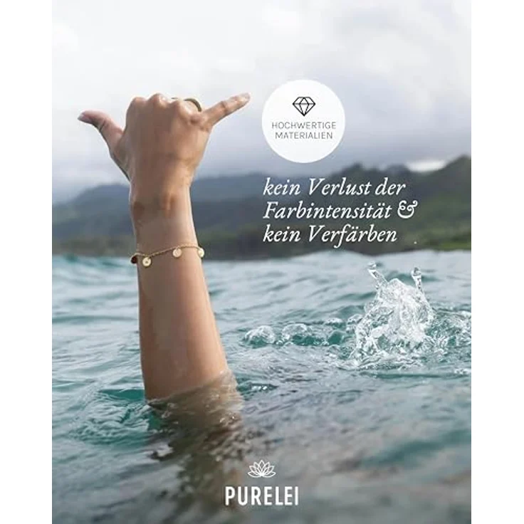 Purelei Kalea Armband (Gold) – Edelstahl 18K vergoldet, wasserfest, verstellbare Länge 16/17,5/19 cm, hawaiianisch inspiriert – Bild 5