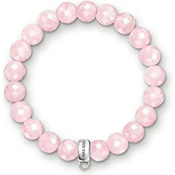 THOMAS SABO Damen Charm-Armband Rosenquarz, 925 Sterling Silber, vielseitig kombinierbar mit Charm-Anhängern, X0191-034-9 – Bild 1