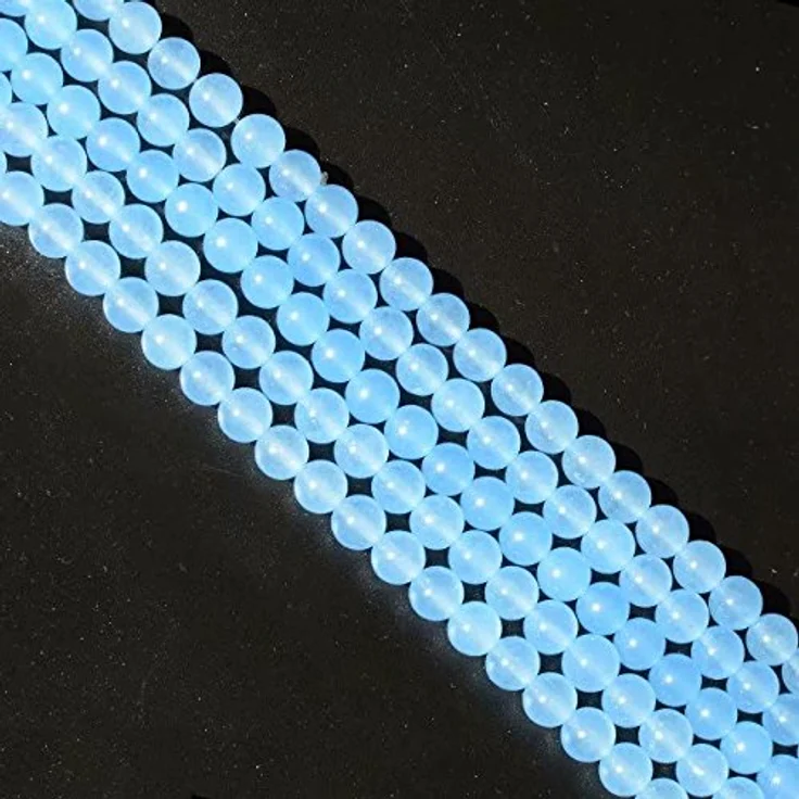 SKYBEADS Chalcedon Perlen 4mm Aqua Blau Gefärbt, 38cm Strang mit ca. 90 Stück für Schmuckherstellung – Bild 5