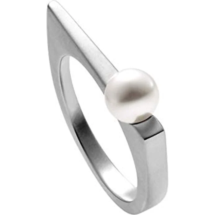 Heideman Damenring aus silber/goldfarbend poliertem Edelstahl mit Perle Margarita, hypoallergen und Alltagstauglich – Bild 1