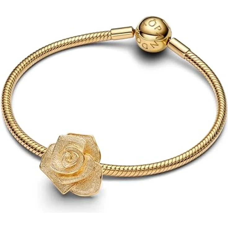 PANDORA Moments Amor Charm-Anhänger, Sterling Silber mit vergoldeter Metalllegierung, gravierte Botschaft "Rare", kompatibel mit Moments und ME, 763663C00 – Bild 3