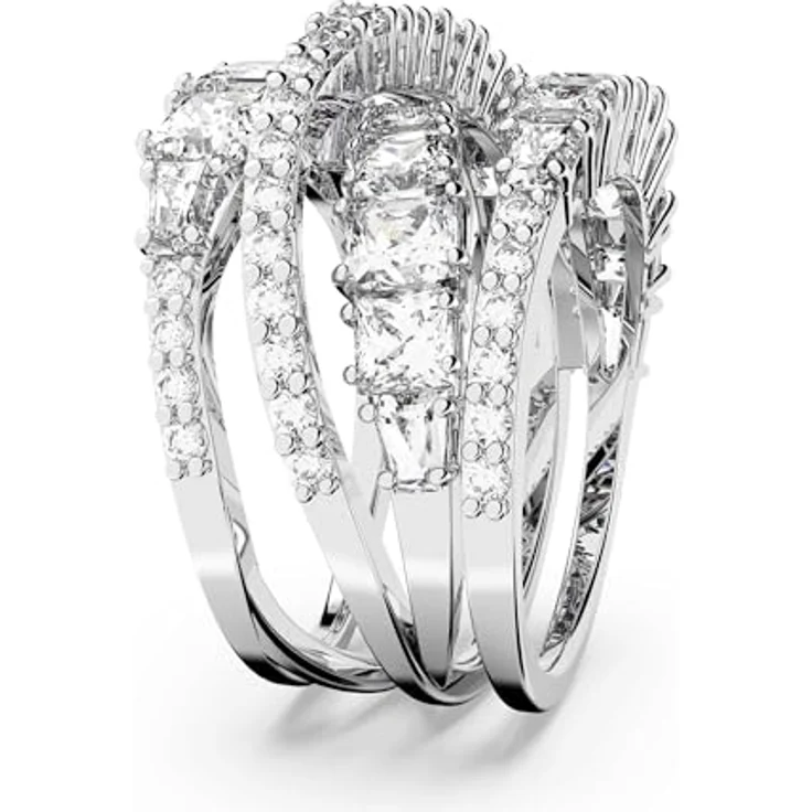 Swarovski Hyperbola Wrap Ring, Damenring mit verschiedenen Schliffen, Weiß, rhodiniert – Bild 3