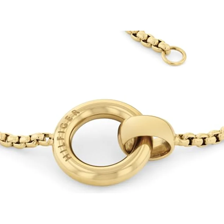 Tommy Hilfiger Jewelry Gliederarmband für Damen, Gelbgold mit runden Charm und verstellbarem Innenumfang von 16 bis 19 cm – Bild 2
