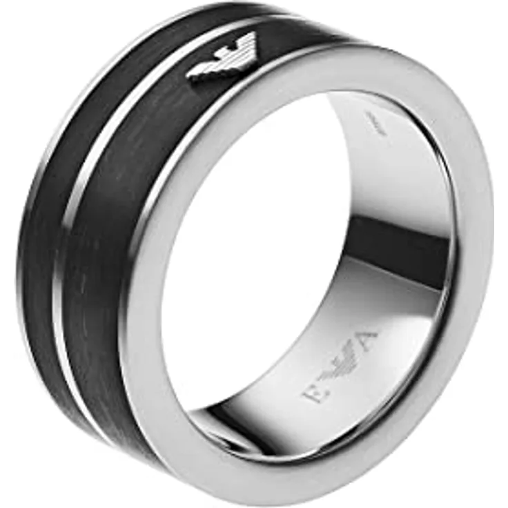 Emporio Armani Silberner Edelstahlring für Herren, Größe 9/10/11/11,5 mm