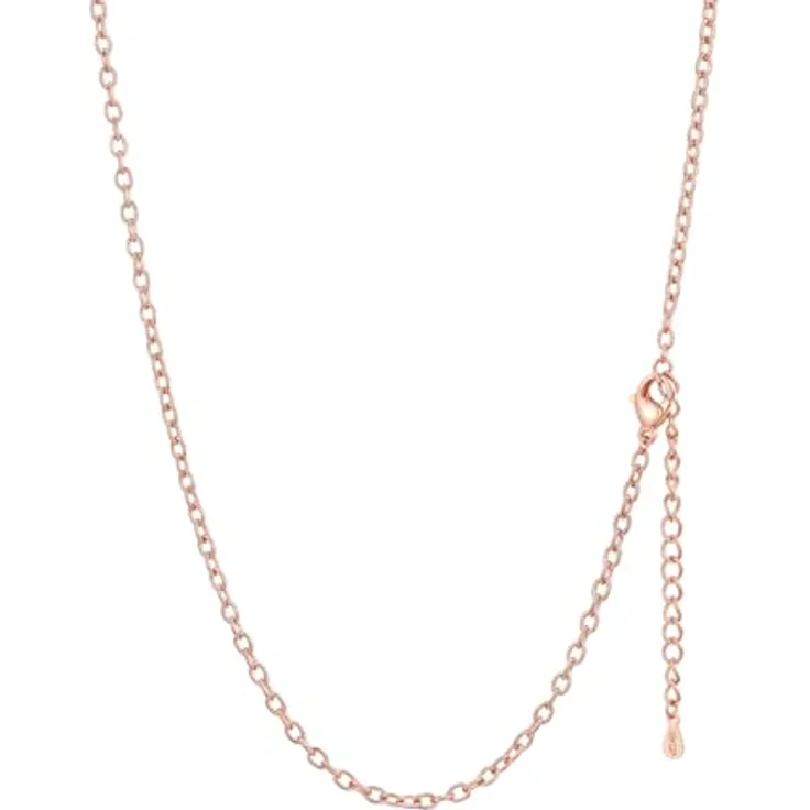 FaithHeart Rolokette Halskette 55CM, Rosegold 2,5MM Edelstahlkette für Damen, ideal zum Kombinieren mit Anhängern, Geschenkbox enthalten – Bild 1