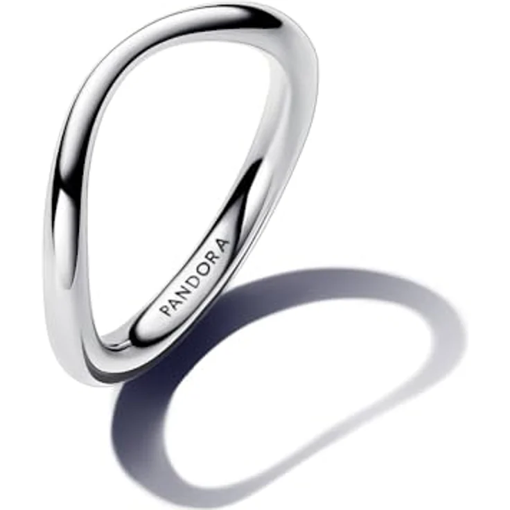 PANDORA Essence Organisch Geformter Bandring aus Sterling Silber mit unregelmäßig gewölbter Oberfläche, Größe: 56, 193314C00-56 – Bild 2