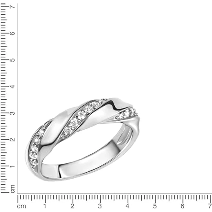 Zeeme Silber Damenring 925/- Sterling Silber glänzend mit weißen Zirkonia, rhodiniert, inkl. Etui – Bild 2
