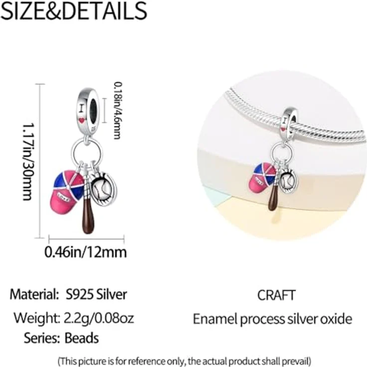 HappyStar 925 Sterling Silber I LOVE MOM Charms, Dangle Anhänger mit Zirkonen für Pandora Armbänder, Geschenkidee zum Muttertag – Bild 4