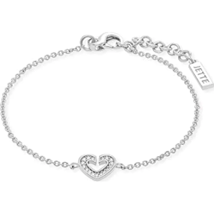 JETTE Damen-Armband 925er Silber, 17 Zirkonia, One Size, Länge 17 cm, Geschenkbox
