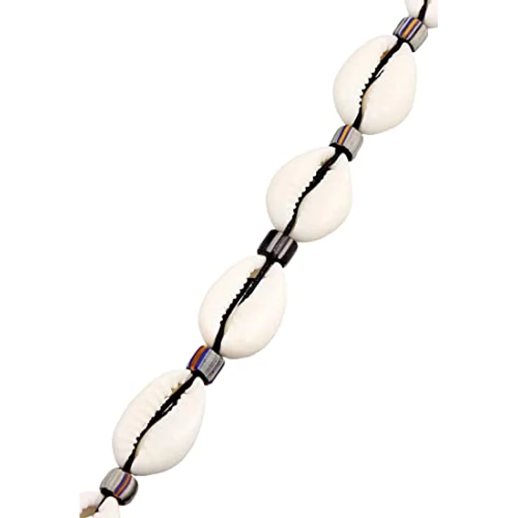 Kuzzoi Buddha Herren Kauri Muschel Halskette, Surfer Kette mit 925er Silber Beads und indonesischen Glasperlen, Länge ca. 42 cm – Bild 4