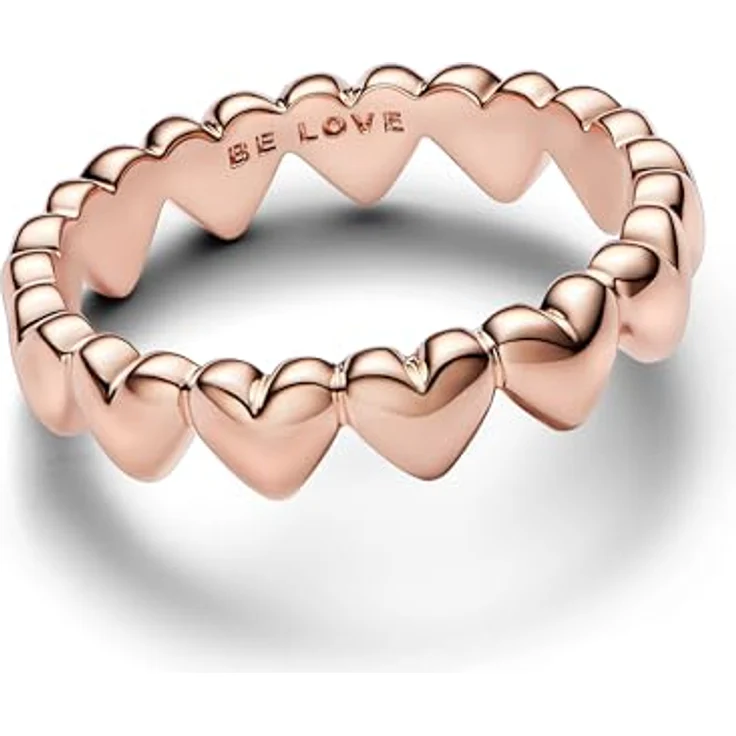 PANDORA Moments Herz-Ring, aus Sterling Silber mit rosévergoldeter Metalllegierung, Größe 52, 183427C00-52 – Bild 2